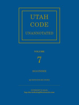 cover image of Utah Code Unannotated
